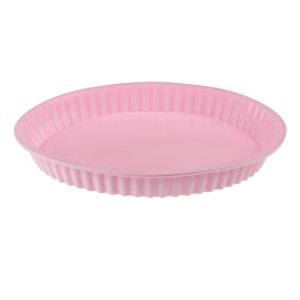 Форма за тарт - Кръгла - Розова - 26 x 3.7 см.