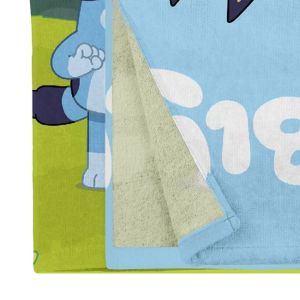 Детска памучна плажна кърпа Bluey - Синя - 70 x 140 см.