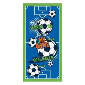 Детска памучна плажна кърпа Футбол - 70 x 140 см.