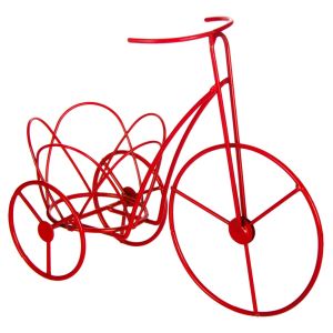 Поставка за саксия Велосипед - метална (червена)