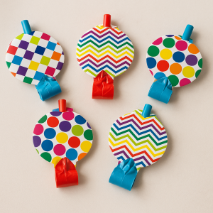 Парти свирки - цветни шарки - 5 бр.