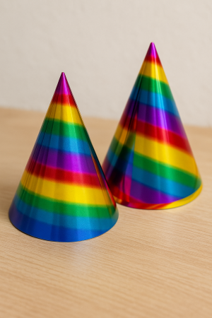 Парти шапки - дъга - 6 бр.