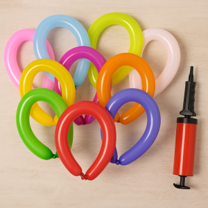 Парти балони - за моделиране - 45 бр. + помпа