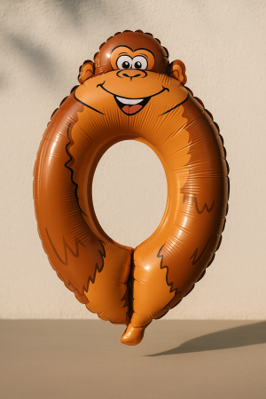 Парти балон - маймунка - цифра 0 - 32 х 50 см.