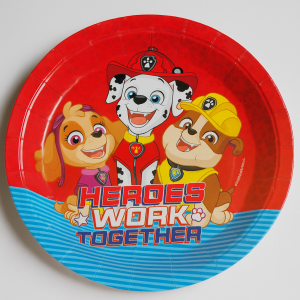 Парти чинии - PAW PATROL - картонени - 23 см. - 6 бр.