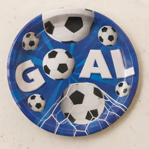 Парти чинии - футбол - картонени - 23 см. - 10 бр.