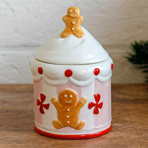 Коледна керамична кутия за бисквити - Бисквитено човече