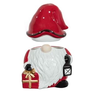 Коледна кутия за бисквити - Керамично Джудже - 18 x 17 x 25 см.