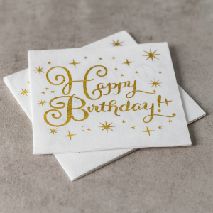 Парти салфетки - Happy Birthday - 33 х 33 см. - 12 бр.