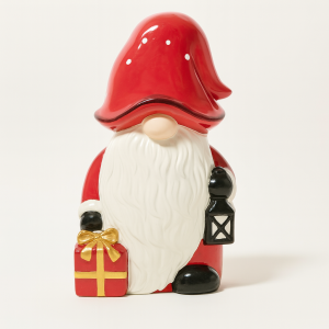 Коледна кутия за бисквити - Керамично Джудже - 18 x 17 x 25 см.