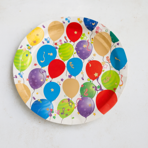 Парти чинии - балони - картонени - 25 см. - 5 бр.