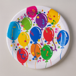 Парти чинии - балони - картонени - 18 см. - 10 бр.