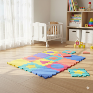 Постелка - пъзел - фигури - многоцветна - 9 части