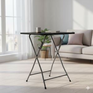 Сгъваема маса - метална - дървен плот