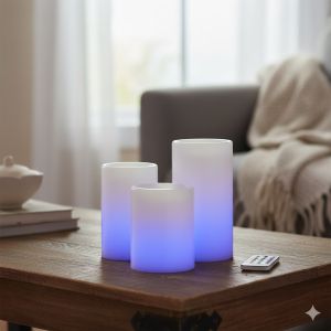 LED свещи бели - с дистанционно - 3 бр.