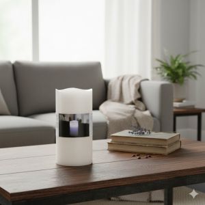 LED свещ - бяла - 420 гр.