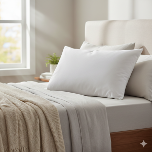 Бебешка възглавница - бяла - 30 х 40 см.