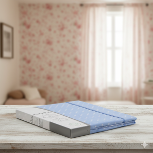 Памучен чаршаф за детско легло + калъфка - сини