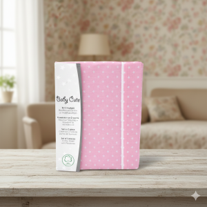 Памучен чаршаф за детско легло + калъфка - розови