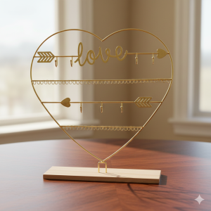 Стойка-органайзер за бижута - сърце - 32.5 см.