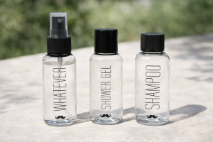 Флакони за шампоан, балсам и душ гел - за път - цветни - 3 бр.