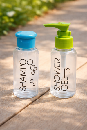 Флакони за шампоан и душ гел - за път - 2 бр.