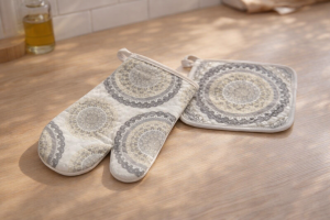 Кухненска ръкавица и ръкахватка - Мандала - 15 x 27,5 см.