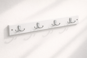 Закачалка за стена - дървена - бяла - 50 см.