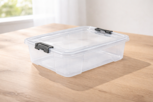 Кутия за съхранение с капак 1.5 литра - Пластмасова - 22 x 18 x 7 см.