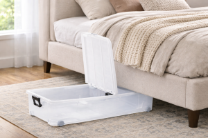 Кутия за съхранение с капак 32 литра - Пластмасова - 59 x 40 x 19 см.