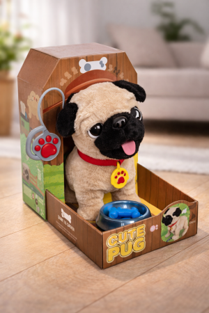 Детска играчка Ходещо куче със светлини - Кафяво - 29 x 20 x 30 см.