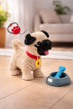 Детска играчка Ходещо куче със светлини - Кафяво - 29 x 20 x 30 см.