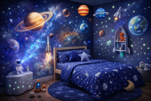 Прожектор за Детска стая - Астронавт - USB кабел и дистанционно управление - 11 x 8 x 20 см.