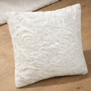 Калъфка за декоративна възглавница - бяла - релефна - 40 х 40 см.