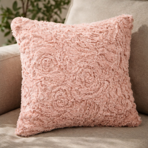 Калъфка за декоративна възглавница - розова - релефна - 40 х 40 см.
