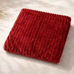 Калъфка за декоративна възглавница - бордо - релефна - 45 х 45 см.