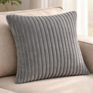 Калъфка за декоративна възглавница - сива - релефна - 45 х 45 см.