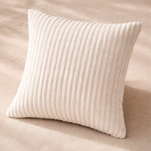 Калъфка за декоративна възглавница - екрю - релефна - 45 х 45 см.