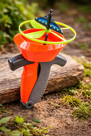 Играчка - летяща чиния - с изстрелвач