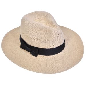 Лятна шапка - панама - черна панделка