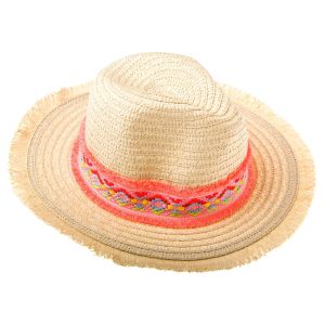 Лятна шапка - панама - цветна панделка