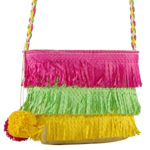Детска плажна чанта - многоцветна - ресни