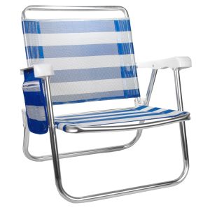 Сгъваем стол - синьо райе - джоб