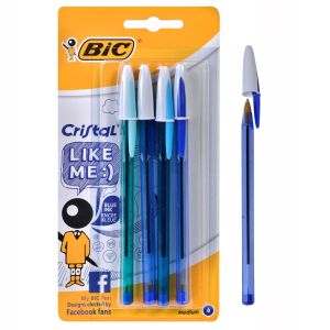 Химикалки - сини - 4 бр. - BIC cristal like me
