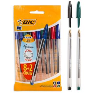 Химикалки - 4 цвята - 10 бр. - BIC cristal medium