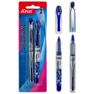Химикалка и писалка - сини - течно мастило - 2 бр.
