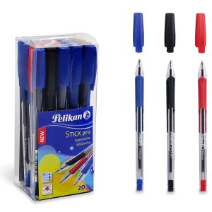 Химикалки - 3 цвята - 20 бр. - PELIKAN stick pro
