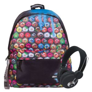 Чанта - ученическа - Graffiti spray + слушалки