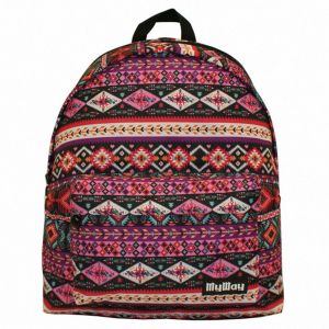 Чанта - ученическа - многоцветни шарки - My way