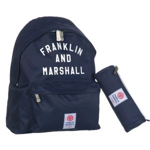 Чанта - ученическа - тъмно синя - Franklin & Marshall + несесер